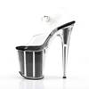 Pleaser - FLAMINGO808G Sandale à bride à la cheville, Pole dance chaussures - Chaussures de pole dance - Noir/Transparent Product image